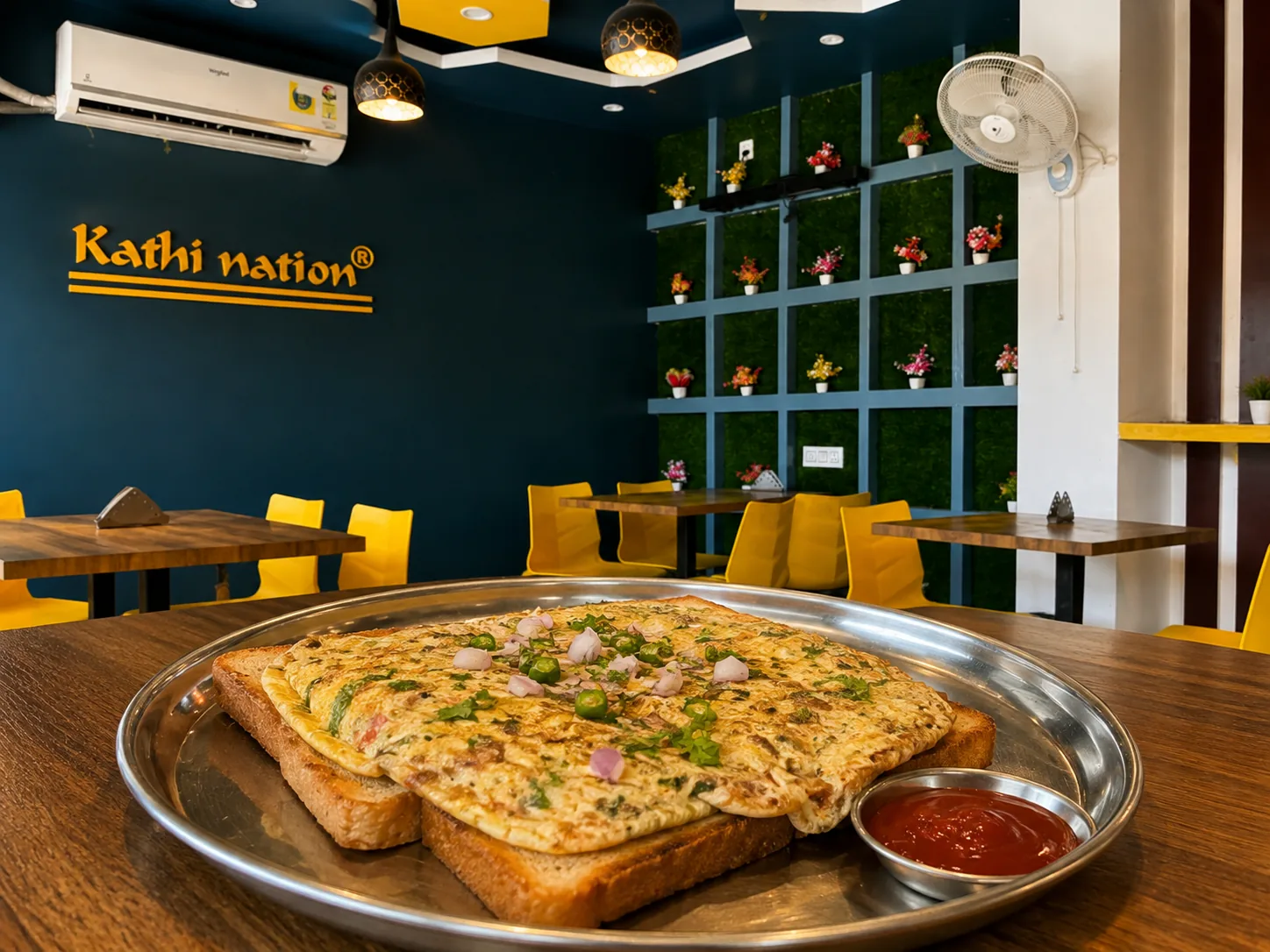 Bread omelette breakfast